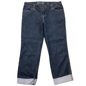 INC Soft Denim Slim Fit Blue Denim Jeans Cropped Cuffed Stretch Women Size 4